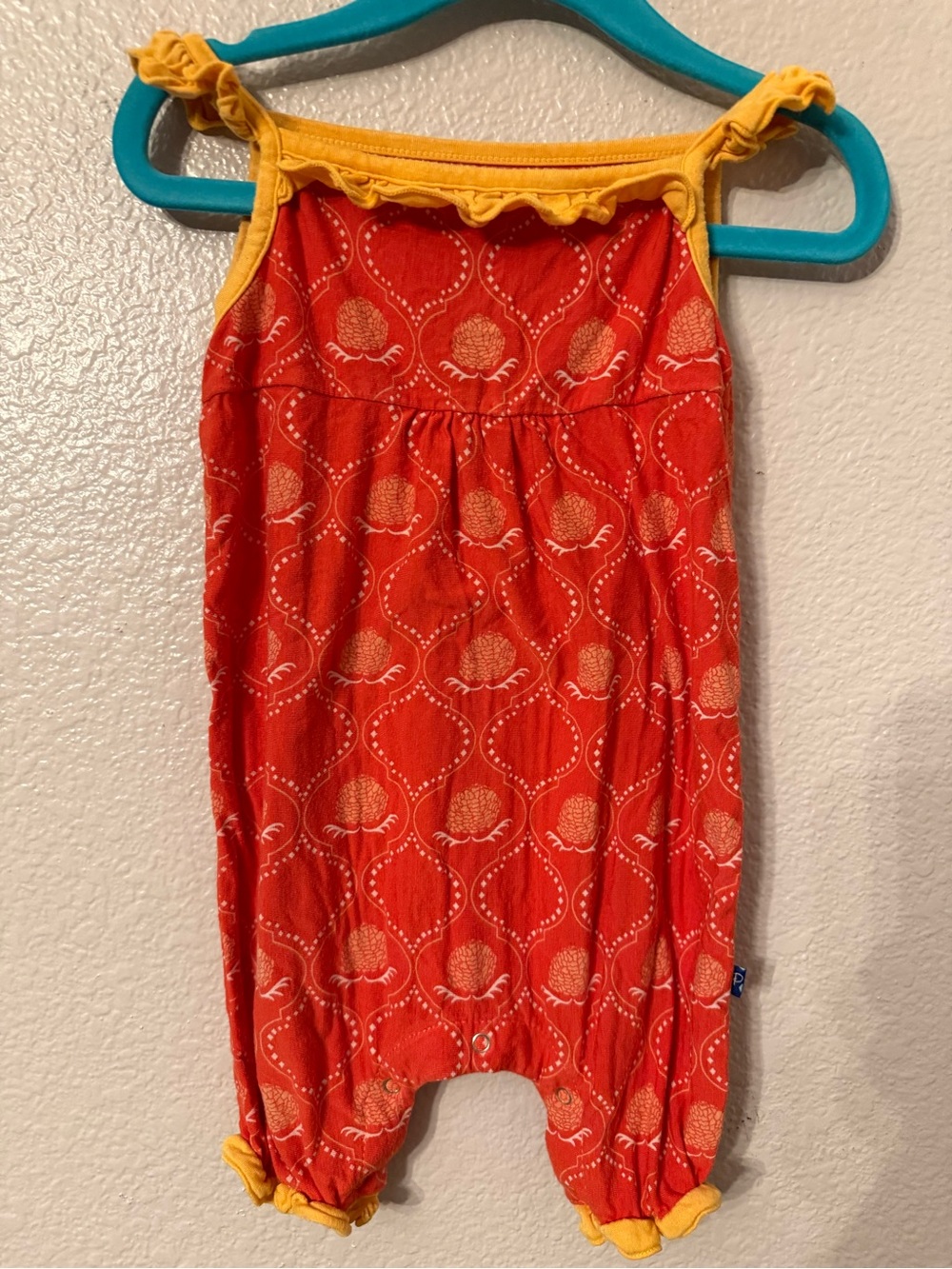 Kickee Pants Red Printed Girls' Skirt with Yellow Trim